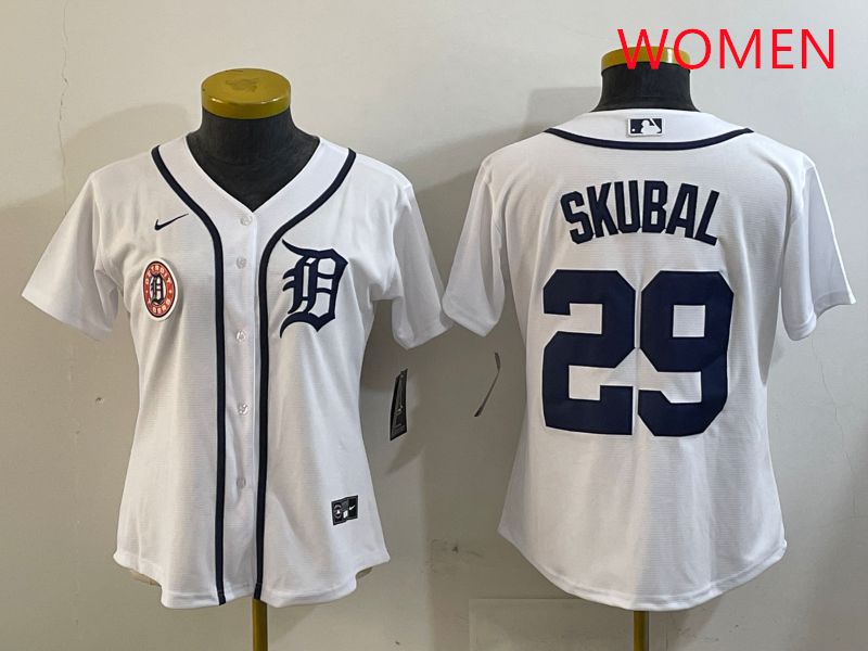 Women Detroit Tigers #29 Skubal White Game 2025 Nike MLB Jersey style 3